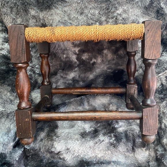 Handcrafted Woven Stool - Brown and Tan - Picture 15 of 16